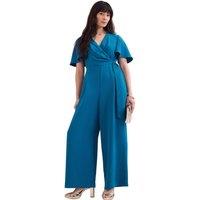 Phase Eight Women's Julissa V-Neck Jumpsuit in Turquoise | Size: 8