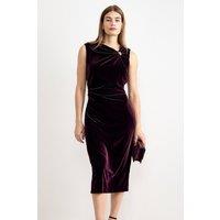 Phase Eight Women's Bella Velvet Dress in Wine | Size: 10