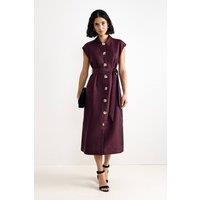 Phase Eight Women's Ciara Midi Shirt Dress in Wine | Size: 8