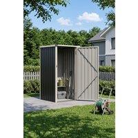 Garden Sanctuary 3x3 FT Metal Pent Roof Garden Tool Storage Shed in Dark Grey