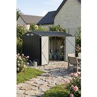 Garden Sanctuary 10x7 FT Large Metal Garden Tool Storage Shed in Grey