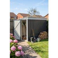 Garden Sanctuary 4x9 FT Pent Roof Garden Tool Shed Outdoor Patio Storage House in Charcoal