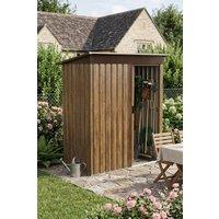 Garden Sanctuary 3 x 5FT Outdoor Metal Storage Shed with Lockable Door in Brown