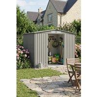 Garden Sanctuary 8x6 FT Large Metal Garden Tool Storage Shed in Grey