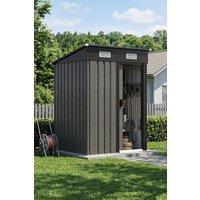 Garden Sanctuary 4 x 4FT Outdoor Metal Garden Storage Shed in Grey