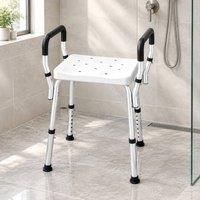 STILVORA Adjustable Bath Seat with Armrests in White