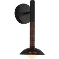 Netlighting Arden Integrated LED Wall Light Matte Black Walnut Wood Veneer 3000K
