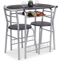 Bravich LTD 3 Piece Compact Bistro Dining Set Table & 2 Chairs Space Saving in Black | Size: 1 Pack
