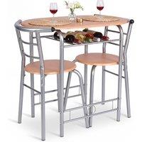 Bravich LTD 3 Piece Compact Bistro Dining Set Table & 2 Chairs Space Saving in Natural | Size: 1 Pack