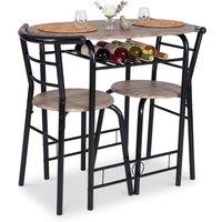 Bravich LTD 3 Piece Compact Bistro Dining Set Table & 2 Chairs Space Saving in Grey | Size: 1 Pack