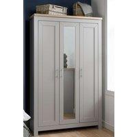 Birlea 3 Door Mirror Wardrobe Highgate Farmhouse Shabby Chic in Grey
