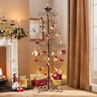 Coopers of Stortford Floor-Standing Metal Christmas Tree, Decorative with Star Top, 164cm in Black