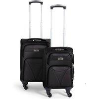Bravich LTD Cabin Bag Luggage Suitcase Set On Wheels - Set of 2 in Black | Size: 2 Pack