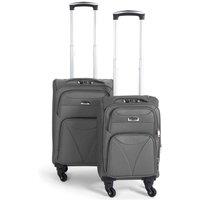 Bravich LTD Cabin Bag Luggage Suitcase Set On Wheels - Set of 2 in Dark Grey | Size: 90 cm x 15 cm