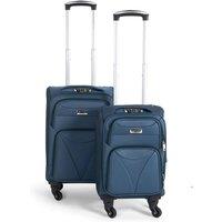 Bravich LTD Cabin Bag Luggage Suitcase Set On Wheels - Set of 2 in Navy