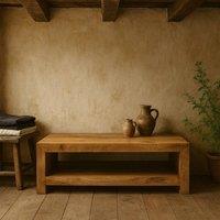 Wyld Haus Manila Light Mango Wood Large Coffee Table in Brown