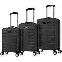Pamposh ABS Hard Shell Luggage Suitcase Set of 3 in Black | Size: 3 Pack