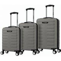Pamposh ABS Hard Shell Luggage Suitcase Set of 3 in Dark Grey | Size: 3 Pack