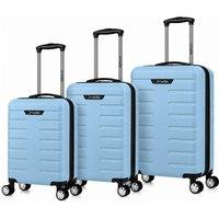 Pamposh ABS Hard Shell Luggage Suitcase Set of 3 in Pale Blue | Size: 3 Pack