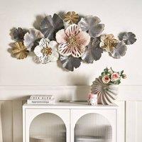 Wyld and Coco Multicolour Metal Floral Leaf Wall Sculpture 127 x 60 cm