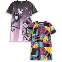 Disney Girl's Multi-Pack of 2 Short Sleeve Nightdress | Multicoloured | Official | Size: 3-4 Years