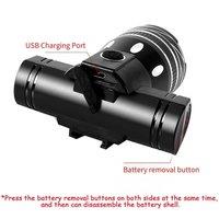SPETLEK MTB Bike Light Set Super Bright Rechargeable LED Front & Rear Torch in Black | Size: 0-12 m