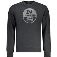 North Sails Men's Cotton Sweatshirt With Ribbed Cuffs & Hem in Black | Size: Small