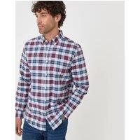 threadbare Men's Regular Fit Cotton Oxford Shirt in Red | Size: Large