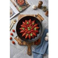 Garden Sanctuary Round Cast Iron Wok with Dual Handles in Black
