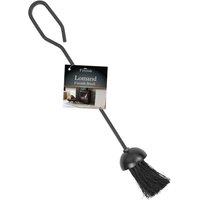 JVL Lomand Fireside Brush Fire Tool for Fireplace Log Burner in Black