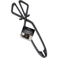 JVL Longford Fireside Tongs Fire Tool for Fireplace Log Burner in Black