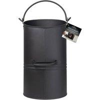 JVL Bromley Coal Hod Bucket for Fireplace Log Burner Black
