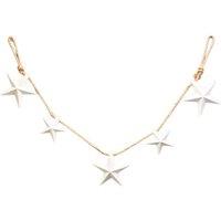 Four Candle White Metal Star Christmas Garland 128cm