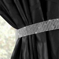 Intimates Diamante Curtain Tie Back Pair Tiebacks in Silver | Size: 60 cm