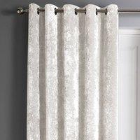 Intimates Crushed Velvet Ring Top Door Curtain in Silver | Size: 117 cm width x 214 cm drop
