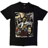 Rock Off officially Licensed Products The Texas Chainsaw Massacre Collage Front T-Shirt in Black | Size: XL