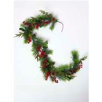 Homescapes Artificial Winter Woodland & Eucalyptus Garland in Green