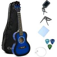 Crystals 23 Inch Concert Ukulele Blue with Felt Pick & Spare Strings