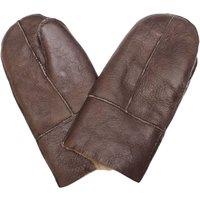 TruClothing Sheepskin Shearling Mittens Winter Thermal Gloves in Brown | Size: Medium