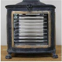 Gifts Direct 2 U Square metal candle lantern, black with antique gold-effect detailing | Size: Large