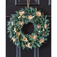 Dibor Crocus & Berry Festive Decor Front Door Christmas Wreath 35cm in Green