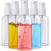 ATEK 5Pcs Spray Bottle Plastic Transparent Refillable Empty Travel Sample in Clear