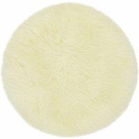 SNUGRUGS Long Wool Genuine Sheepskin Round Seat Pad, 37ccm, Microsuede Backing in Ivory