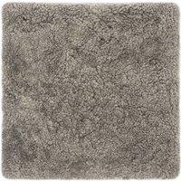 SNUGRUGS Soft Short Wool Genuine Sheepskin Square Seat Pad, Microsuede Backing in Grey | Size: 40 cm x 40 cm
