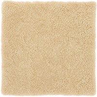 SNUGRUGS Soft Short Wool Genuine Sheepskin Square Seat Pad, Microsuede Backing in Light Beige | Size: 40 cm x 40 cm