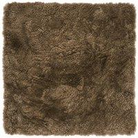 SNUGRUGS Soft Short Wool Genuine Sheepskin Square Seat Pad, Microsuede Backing in Taupe | Size: 40 cm x 40 cm