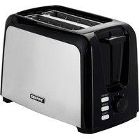 Geepas 2 Slice Bread Toaster with 7 Level Browning Control Defrost, Reheat & Cancel Function in Black
