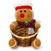Quipulse Christmas-Themed Decorative Basket in Brown