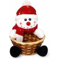 Quipulse Christmas-Themed Decorative Basket in White