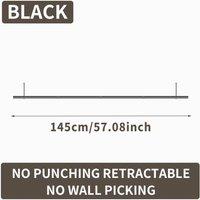 FORGEVIO 145cm Stainless Steel Laundry Pole Drying Rack in Black | Size: 0.6m2